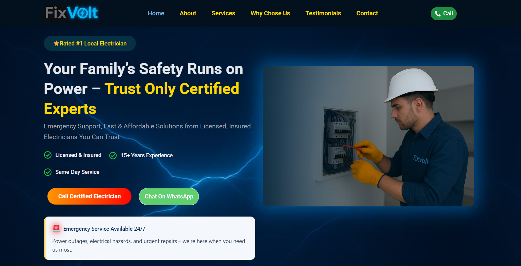 FixVolt electrician website