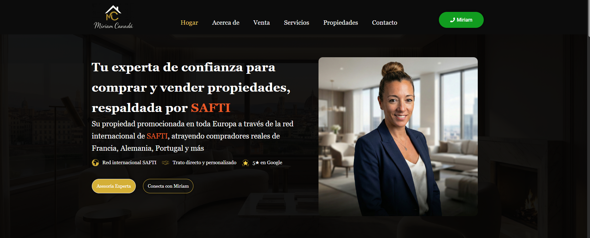 SAFTI Miriam Canadá real estate website