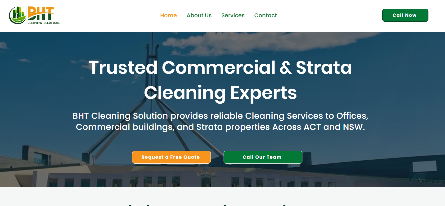 BHT Cleaning Solutions website